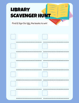 Preview of Library Scavenger Hunt