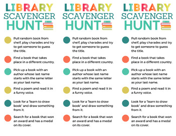 Preview of Library Scavenger Hunt Bookmark