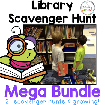 Preview of Elementary School Library Media Center Scavenger Hunt MEGA Bundle Lessons