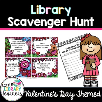 Preview of Library Scavenger Hunt- Valentine's Day Themed