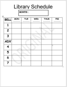 Library Schedule Template by Katie Long | TPT