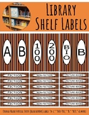 Library Shelf Labels Fiction/Dewey Orange/Black VERTICAL S