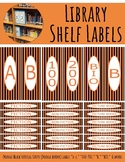 Library Shelf Labels Fiction/Dewey Orange/Black VERTICAL S