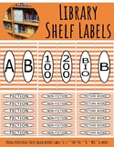 Library Shelf Labels Fiction/Dewey Orange HORIZONTAL STRIP