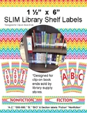Library Shelf Labels for Clip-On Book Ends Rainbow Chevron