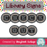 Library Signs: Gray Confetti Circulation Signs