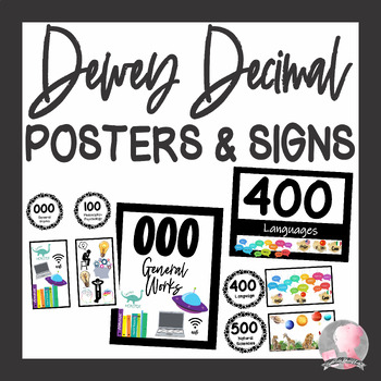 Preview of Library Signs Organization Shelf Divider Set Dewey Decimal Signs & Posters