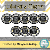 Library Signs: Yellow and Gray Circulation Signs