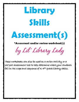 Preview of Library Skills Assessment and Review