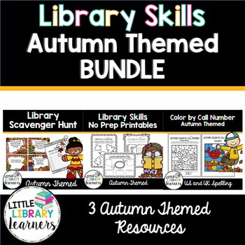 Preview of Library Skills Autumn/ Fall Themed BUNDLE