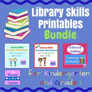 Preview of Library Skills Bundle for Kindergarten and First Grade
