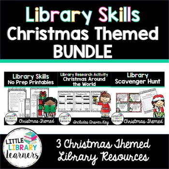 Preview of Library Skills Christmas Activity BUNDLE