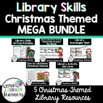 Preview of Library Skills Christmas Themed MEGA BUNDLE