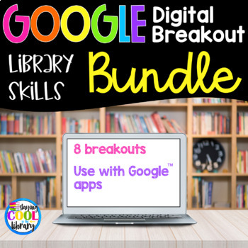 Preview of Library Skills Digital Breakout BUNDLE