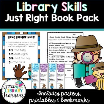 Preview of Library Skills- Just Right Book Pack