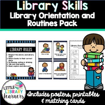 Preview of Library Skills- Library Orientation and Routines Pack