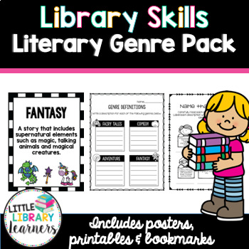 Preview of Library Skills- Literary Genre Pack