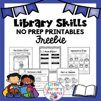 Preview of Library Skills No Prep Printables FREEBIE