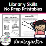 Library Skills No Prep Printables Kindergarten