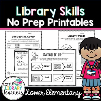 Preview of Library Skills No Prep Printables Lower Elementary