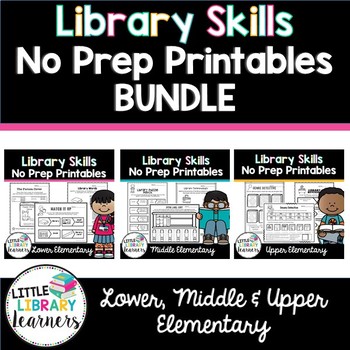 Preview of Library Skills No Prep Printables and Worksheets BUNDLE