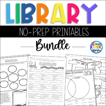 Preview of Library Skills No Prep Printables and Worksheets - Bundle