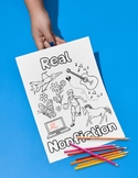 Library Skills Non-Fiction Coloring Worksheet
