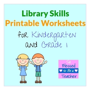 library skills printable worksheets for kindergarten and first grade