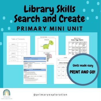Preview of Library Skills : Search & Create Mini Unit - Primary Canadian Ontario Curriculum