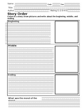 Library Skills Story Order Beginning Middle End By Design 4 Teachers