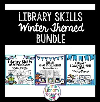 Preview of Library Skills Winter Themed BUNDLE