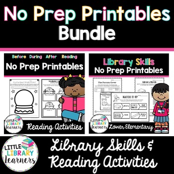 Preview of Library and Reading Activities NO PREP printables BUNDLE