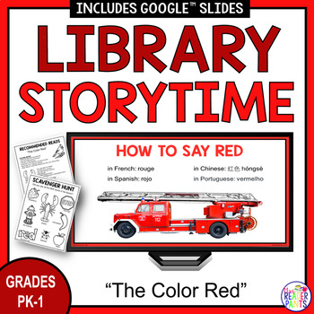 Preview of Library Storytime - The Color Red - Preschool Kindergarten Library Lesson