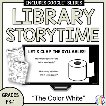 Preview of Library Storytime - The Color White - Preschool Kindergarten Library Lesson