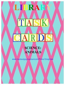 Preview of Library Task Cards Science: Animal Research