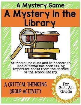 Preview of End of the Year Break Activities  - LIBRARY Mystery Game - Team Building