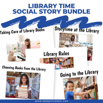 Preview of Library Time Social Story Bundle