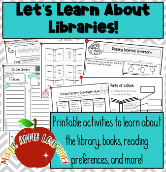 Preview of Learn about the Library with Book, Reading, and Library Learning Activities