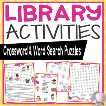 Preview of Library Activities Visit to the Library Crossword Puzzle and Word Searches