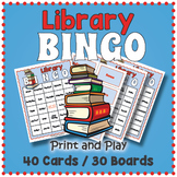 Library Vocabulary BINGO & Memory Matching Card Game Activity