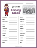 LIBRARY VOCABULARY Word Scramble Puzzle Worksheet Activity