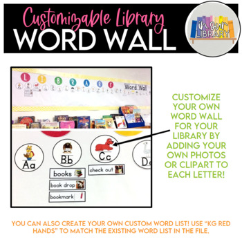 Preview of Library Word Wall {EDITABLE!}