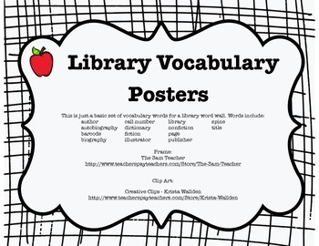 Preview of Library Word Wall Posters