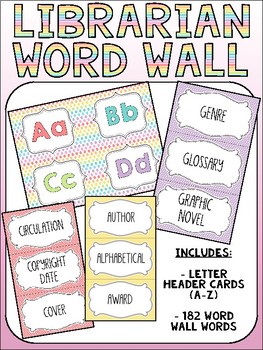 Preview of Library Word Wall - Vocabulary Words for the Library Media Center