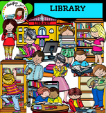 Library clip art -Color and B&W-
