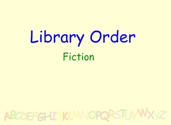 Preview of Library lesson - Alphabetical Order