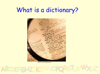 Preview of Library lesson - Dictionary