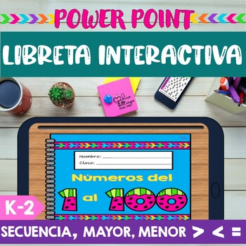 Preview of Libreta Interactiva- Números del 1 al 100 (Spanish Power Point)