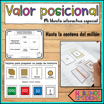Preview of Valor posicional hasta el millón | Place value interactive notebook | spanish