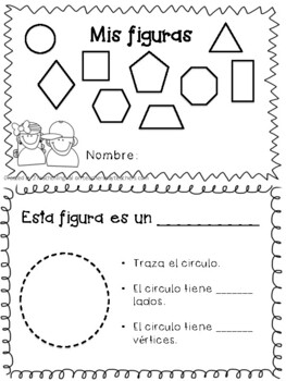 Preview of Librito de figuras planas 2D/ Booklet for 2D plane shapes Spanish